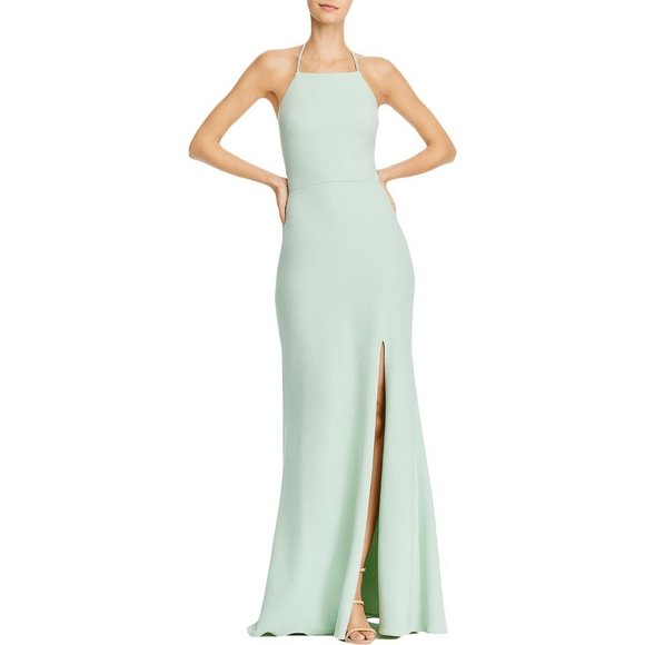Aqua Dresses & Skirts - AQUA EMBELLISHED HALTER EVENING DRESS